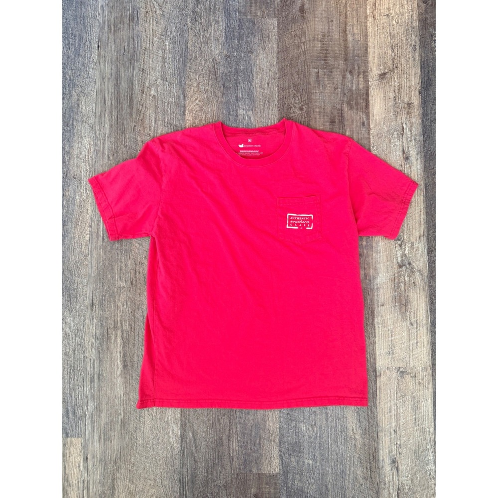 Southern Marsh Mens XL Red Pocket T-Shirt Authentic Southern Class Cotton Tee